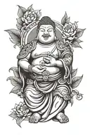 fat buddha tattoo design idea
