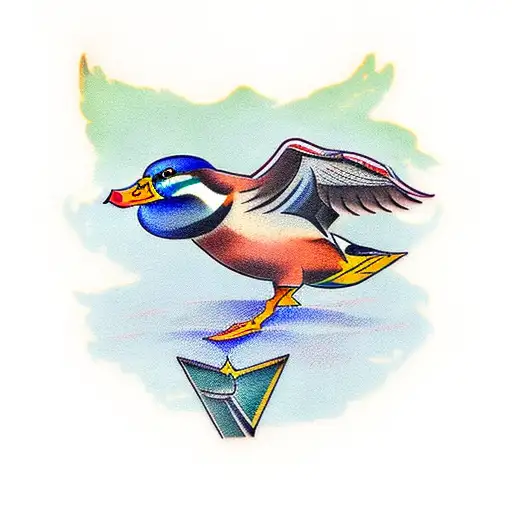 a mallard duck  tattoo design idea