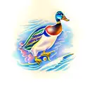 a mallard duck  tattoo design idea