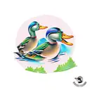 a mallard duck  tattoo design idea