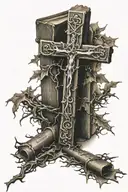 three crosses with bible verse tattoo design idea
