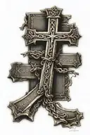 three crosses with bible verse tattoo design idea