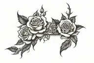 Roses with long stem and thorns wrapped around the ankle  tattoo design idea