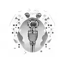 old school mic with headohones tattoo design idea