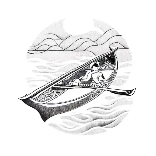 rowing oar tattoo design idea