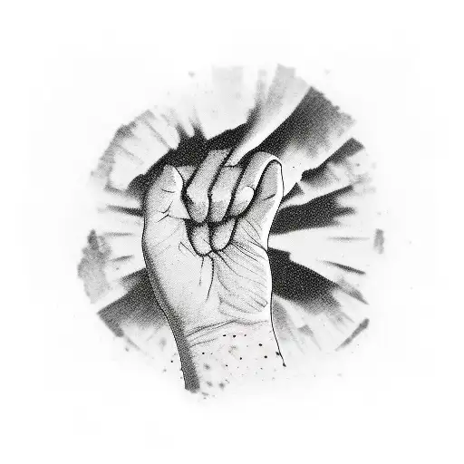 fist, socialist, red, black, white tattoo design idea