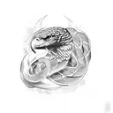 mexican snake and eagle wrapped around forearm tattoo design idea