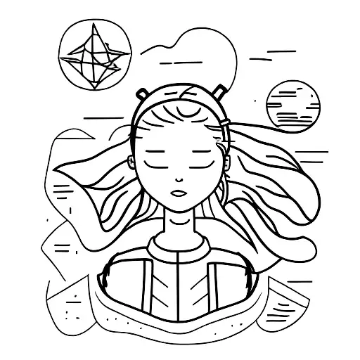 women facing backwards with her hair in a messy bun wearing a hiking backpack with a map in her hands  tattoo design idea
