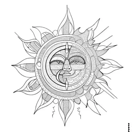 Sun and Moon tattoo design idea