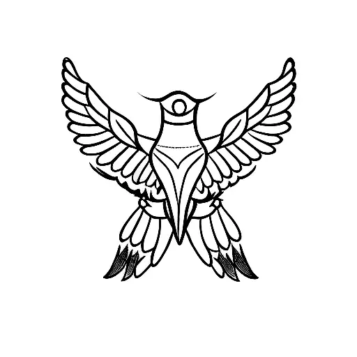 A minimalist tattoo of a silhouette of a bird in flight, symbolizing freedom tattoo design idea