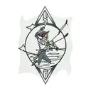 forest archer silhouette  tattoo design idea