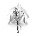 forest archer silhouette  tattoo design idea