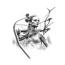 forest archer silhouette  tattoo design idea
