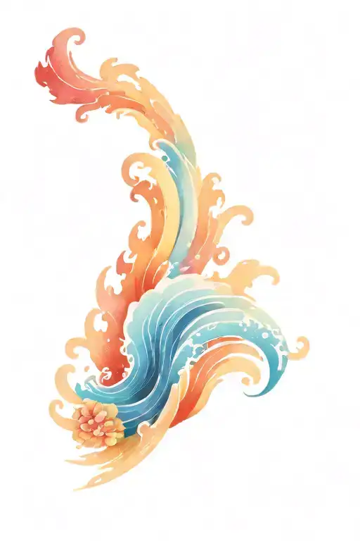 japanese waves tattoo design idea