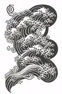 japanese waves tattoo design idea