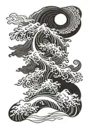 japanese waves tattoo design idea