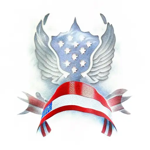 American flag with eagle and police  tattoo design idea