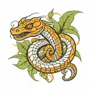 a mix between a scorpion and a snake in orange tones  tattoo design idea