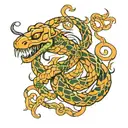 a mix between a scorpion and a snake in orange tones  tattoo design idea