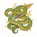 a mix between a scorpion and a snake in orange tones  tattoo design idea