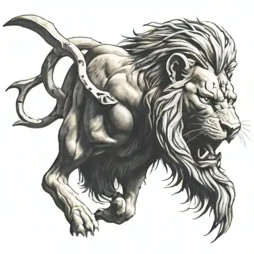 spartan lion  tattoo design idea