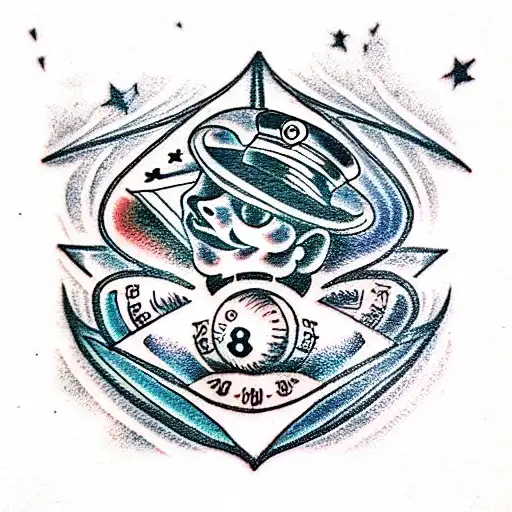 8 Ball tattoo design idea