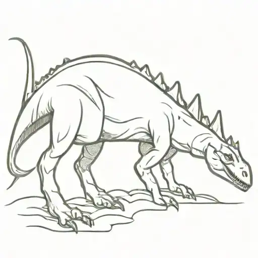 dinosaur with daddy seer written tattoo design idea