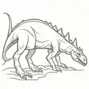dinosaur with daddy seer written tattoo design idea