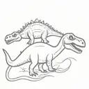 dinosaur with daddy seer written tattoo design idea