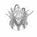 Makima chainsaw man tattoo design idea