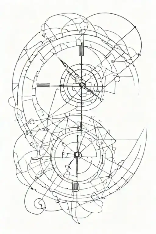order out of chaos clock face tattoo design idea