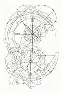 order out of chaos clock face tattoo design idea