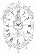 order out of chaos clock face tattoo design idea