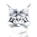a red maine coon cat tattoo design idea