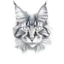a red maine coon cat tattoo design idea
