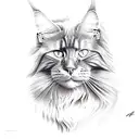 a red maine coon cat tattoo design idea