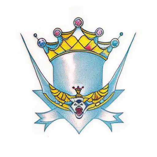 ant diamond crown tattoo design idea