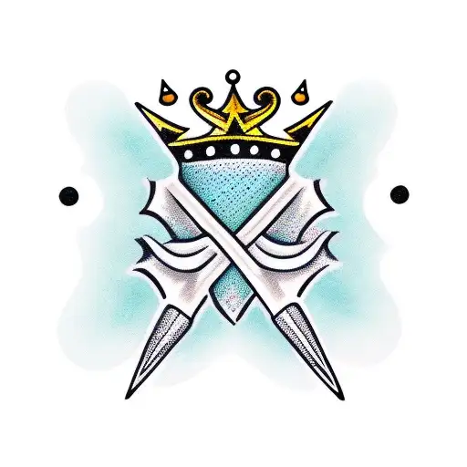 ant wearing crown holding diamond tattoo design idea