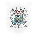 ant diamond crown tattoo design idea