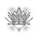 ant diamond crown tattoo design idea