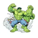 incredible hulk fighting tattoo design idea