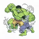 incredible hulk fighting tattoo design idea