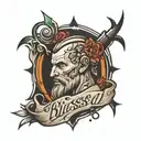 blessed on bicep tattoo tattoo design idea