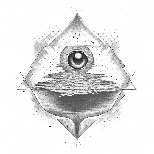 hourglass, all seeing eye, tree tattoo design idea