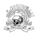 bourbon glass and motorcycle  tattoo design idea