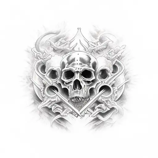 war hell and heaven  tattoo design idea