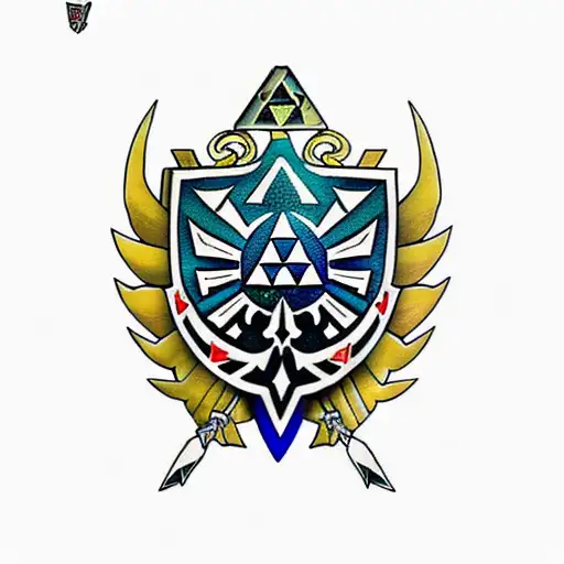 Legend Of Zelda Shield master sword tattoo design idea