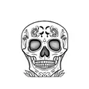 tombstone skeleton tattoo design idea