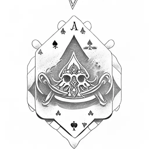 Ace of Spades card in rock tattoo design idea