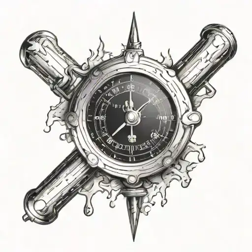 pressure gauge cracking tattoo design idea